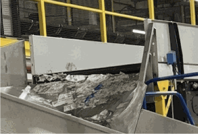 A chute in service on a sorting line