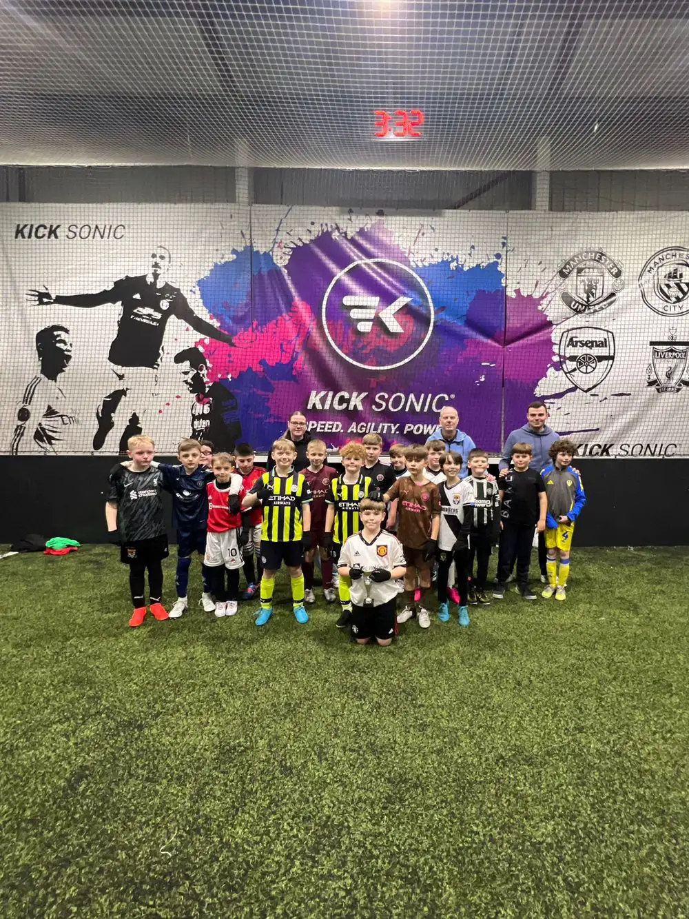 Mossley Juniors FC squad at their Christmas party
