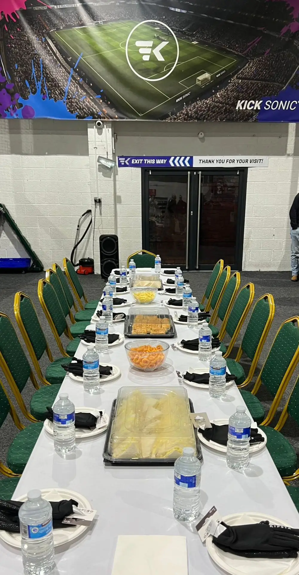 Food and gifts laid on for the team