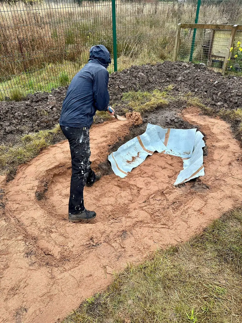 Digging out and lining the new pond