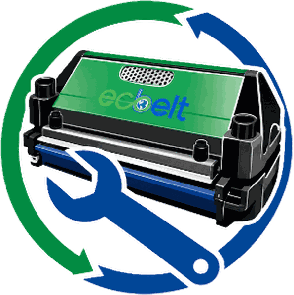 Ecobelt splice press inside a repair and recycle cycle